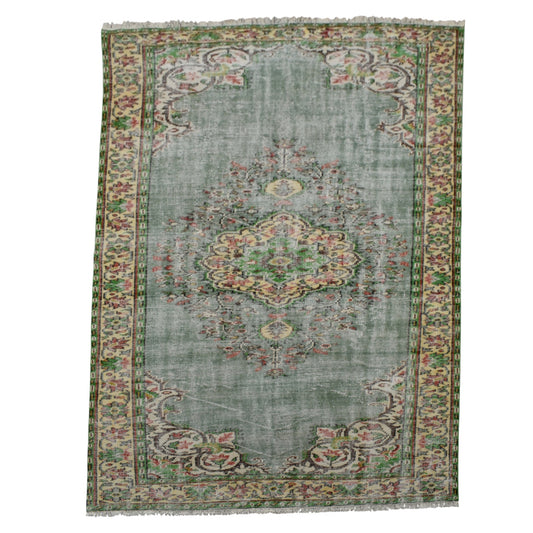 Kilim Antik El Dokuma Dekoratif Göbekli Yün Halı 0773 - Vintage - Çok Renkli