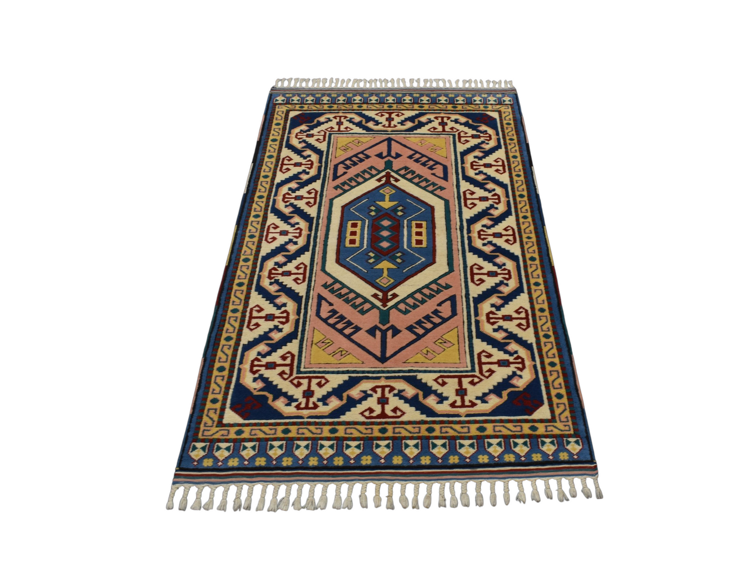 Kilim Antik El Dokuma Oygulu İzmir Antik Yörük Yün Halı 0774 - Yeni - Çok Renkli