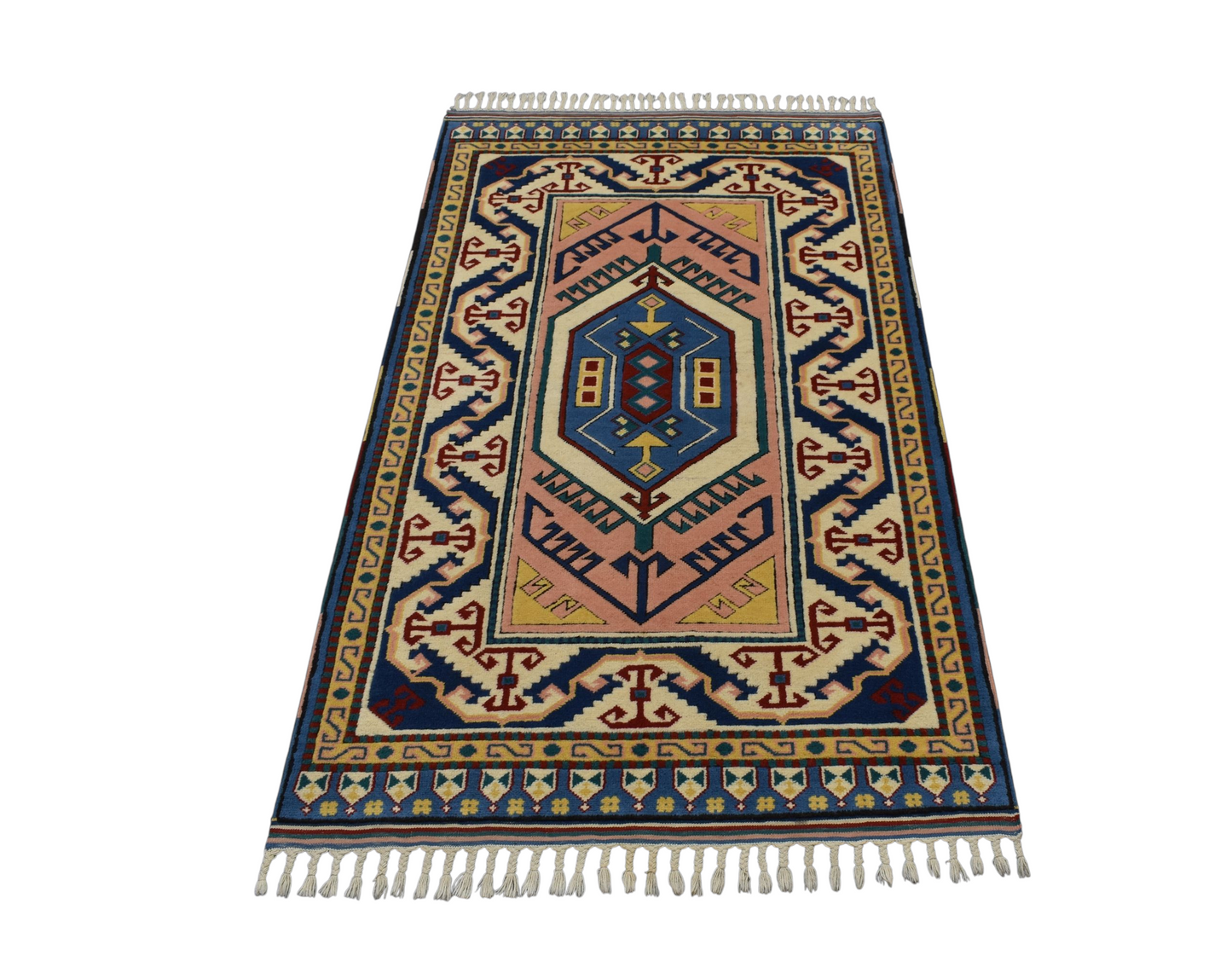 Kilim Antik El Dokuma Oygulu İzmir Antik Yörük Yün Halı 0774 - Yeni - Çok Renkli