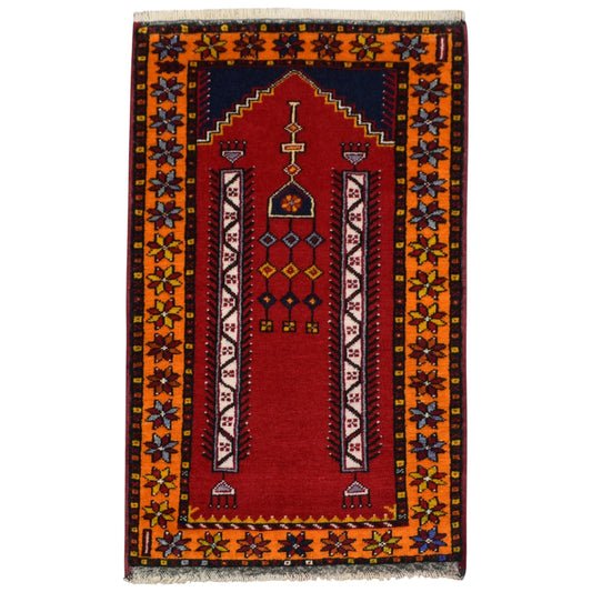 Kilim Antik El Dokuma Seccade Namazlık Niğde Ortaköy Yün Halı 0775 - Yeni - Çok Renkli