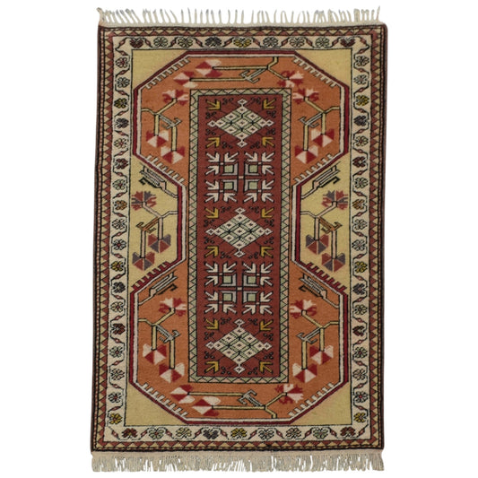 Kilim Antik El Dokuma Bozalan Milas Muğla Yün Halı 0776 - Vintage - Çok Renkli
