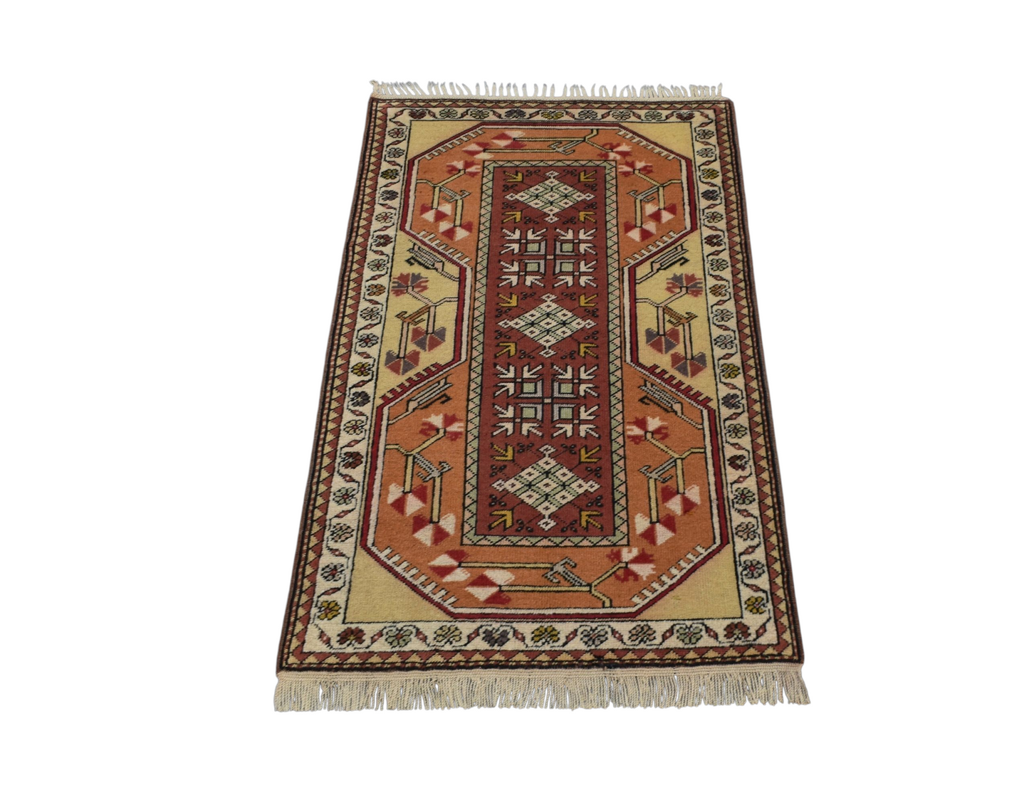 Kilim Antik El Dokuma Bozalan Milas Muğla Yün Halı 0776 - Vintage - Çok Renkli