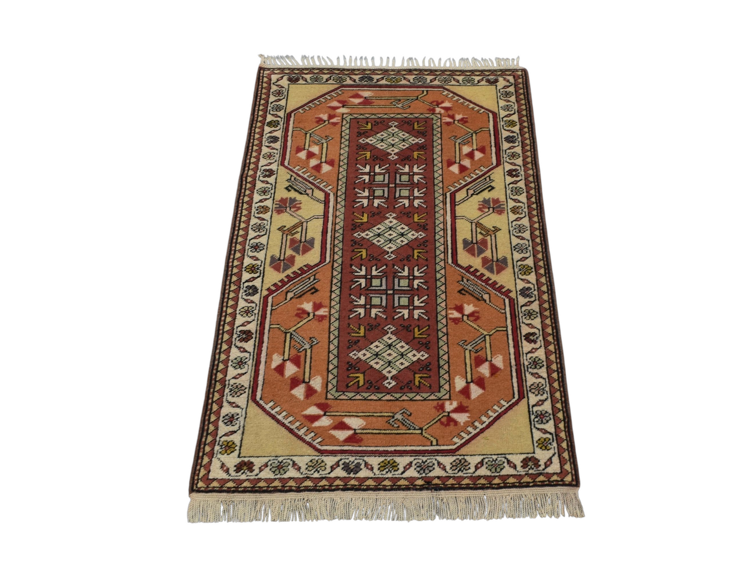 Kilim Antik El Dokuma Bozalan Milas Muğla Yün Halı 0776 - Vintage - Çok Renkli