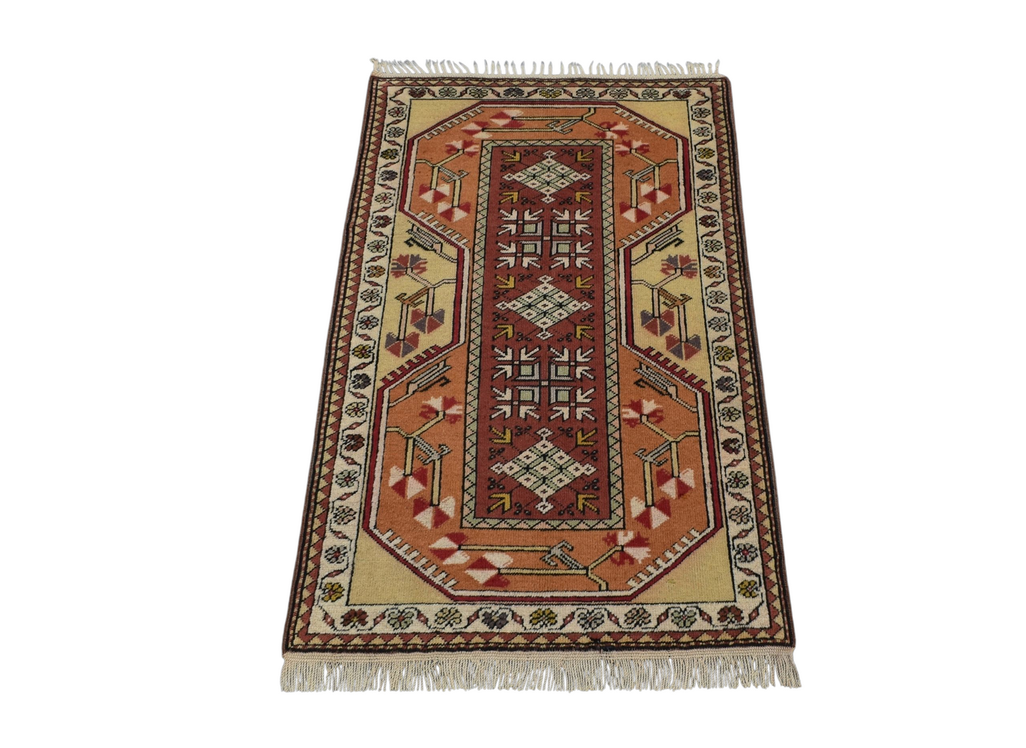 Kilim Antik El Dokuma Bozalan Milas Muğla Yün Halı 0776 - Vintage - Çok Renkli