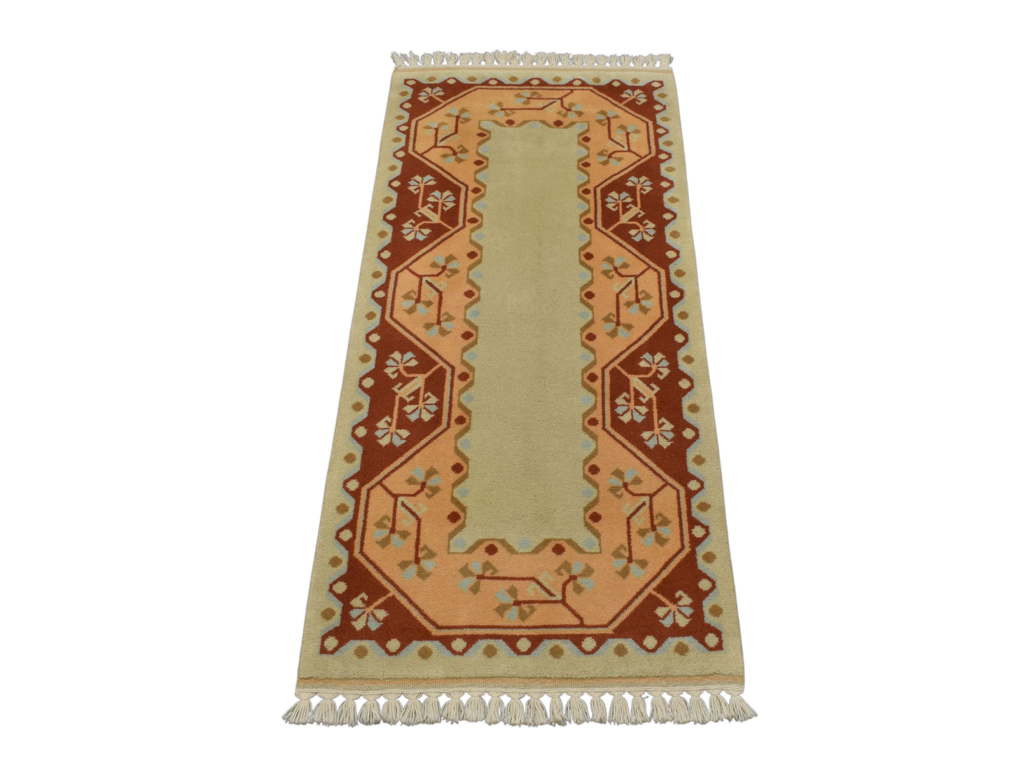 Kilim Antik El Dokuma Çiçekli Milas Yolluk Yün Halı 0779 - Yeni - Çok Renkli