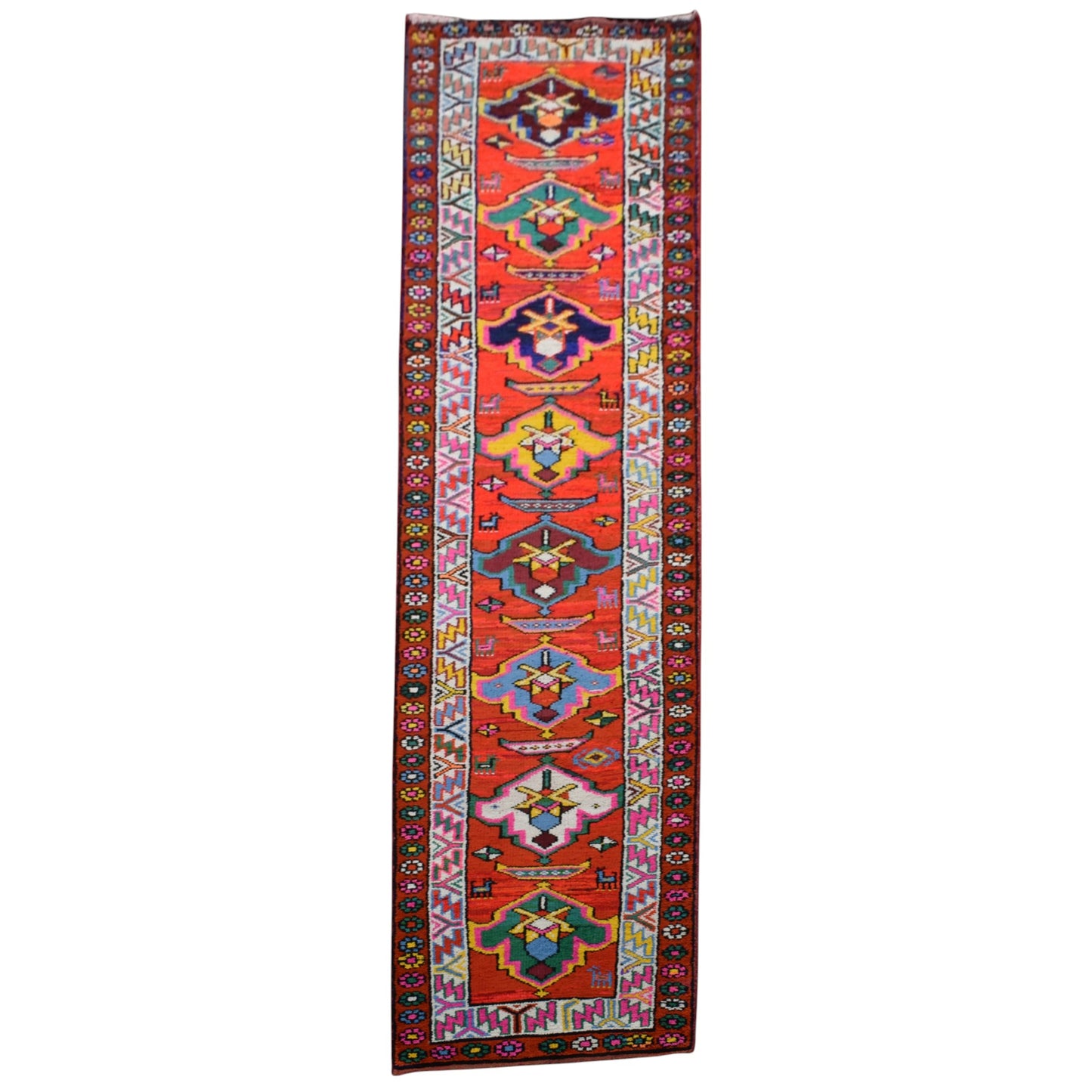 Kilim Antik El Dokuma Herki Yolluk Bukleli Pamuklu Yün Halı 0792 - Yeni - Çok Renkli