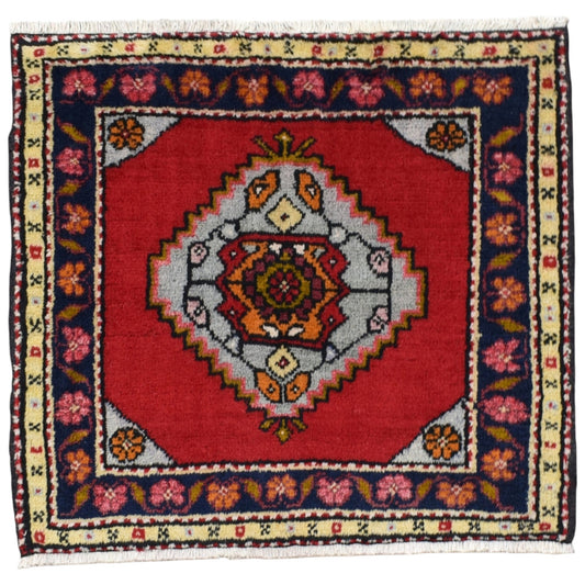 Kilim Antik El Dokuma Cappadocia Köşe Minderi Kare Yün Halı 0794 - Yeni - Çok Renkli