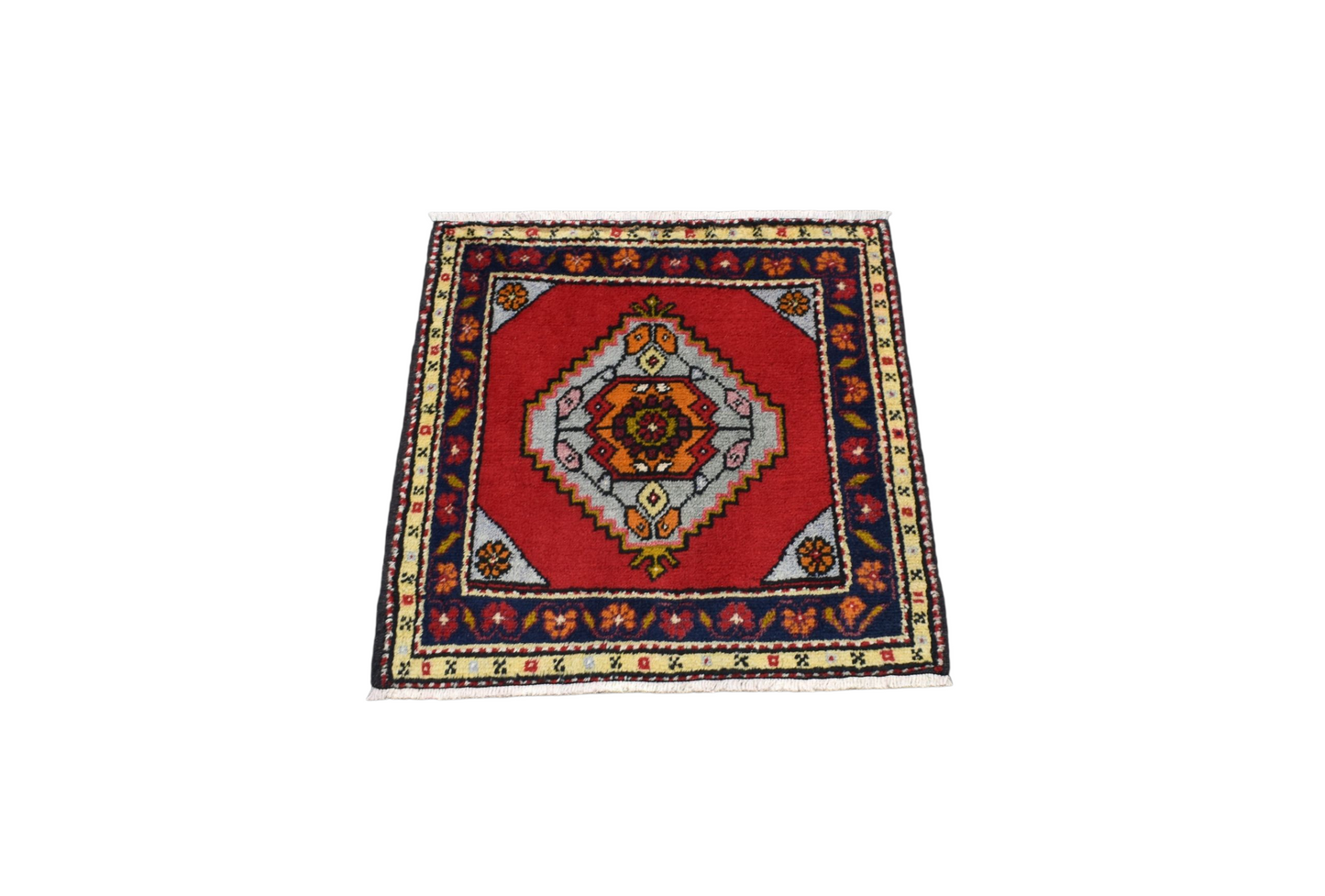 Kilim Antik El Dokuma Cappadocia Köşe Minderi Kare Yün Halı 0796 - Yeni - Çok Renkli