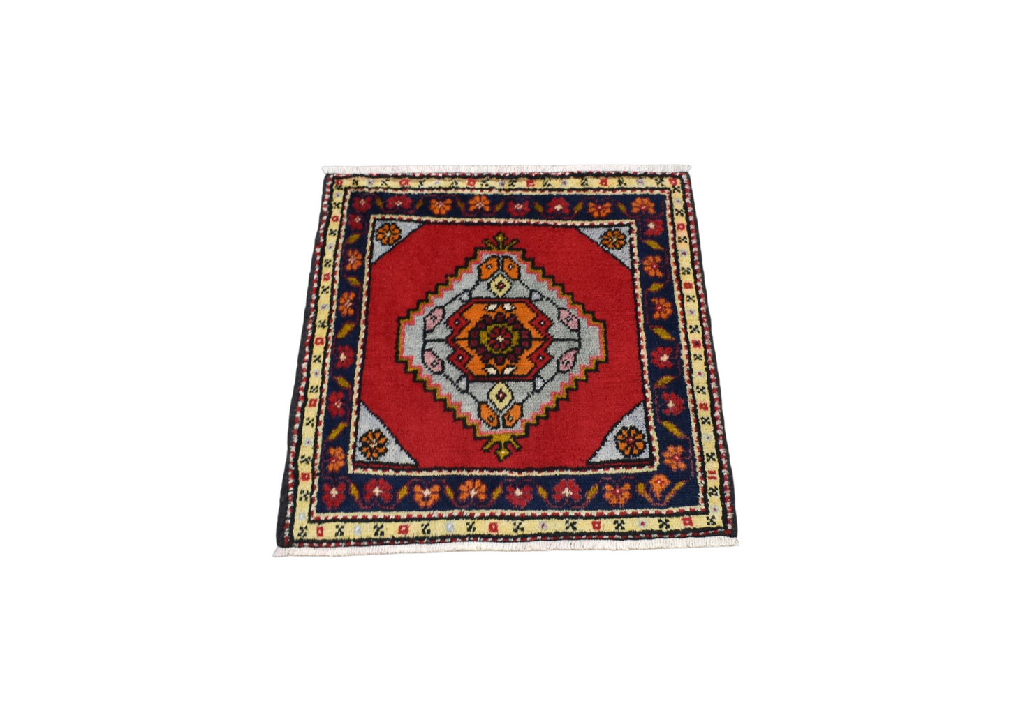 Kilim Antik El Dokuma Cappadocia Köşe Minderi Kare Yün Halı 0796 - Yeni - Çok Renkli