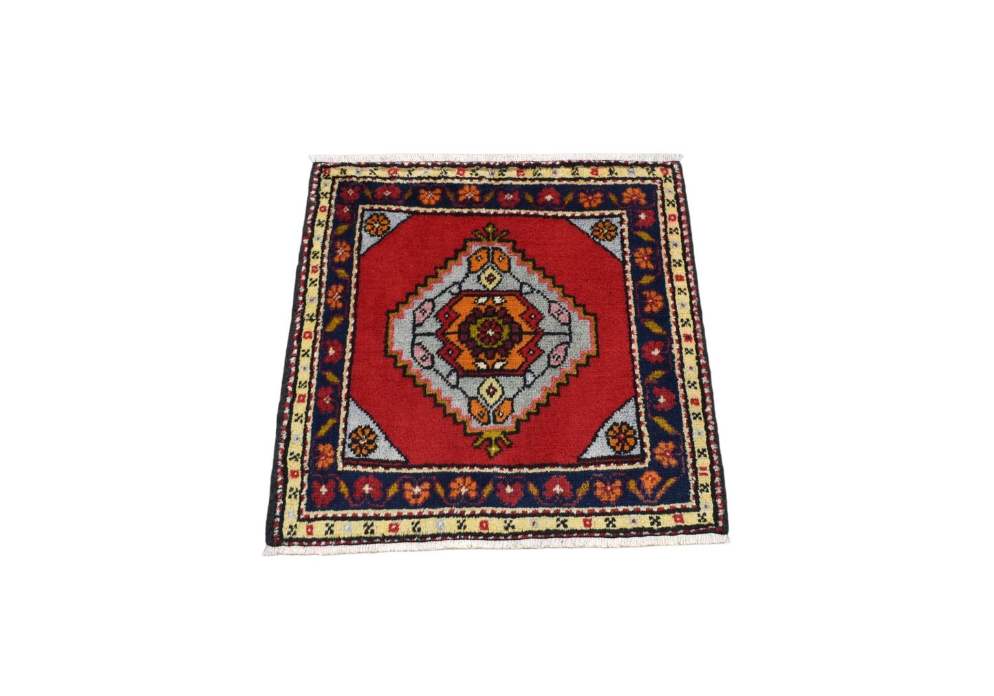 Kilim Antik El Dokuma Cappadocia Köşe Minderi Kare Yün Halı 0796 - Yeni - Çok Renkli