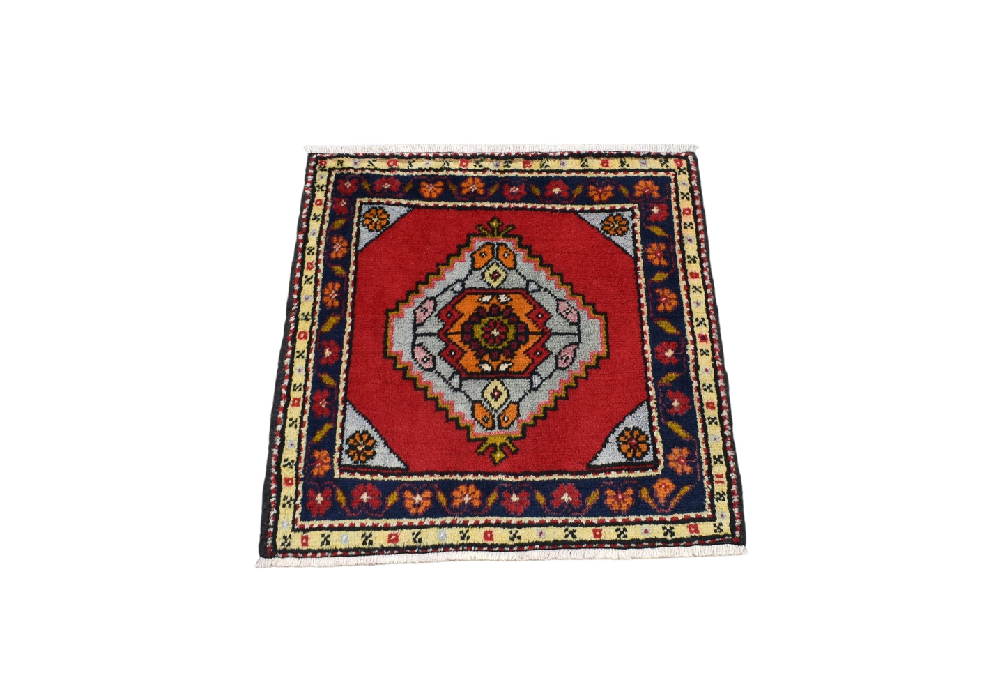 Kilim Antik El Dokuma Cappadocia Köşe Minderi Kare Yün Halı 0796 - Yeni - Çok Renkli