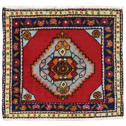 Kilim Antik El Dokuma Köşe Minderi Kare Yün Halı 0800 - Yeni - Çok Renkli