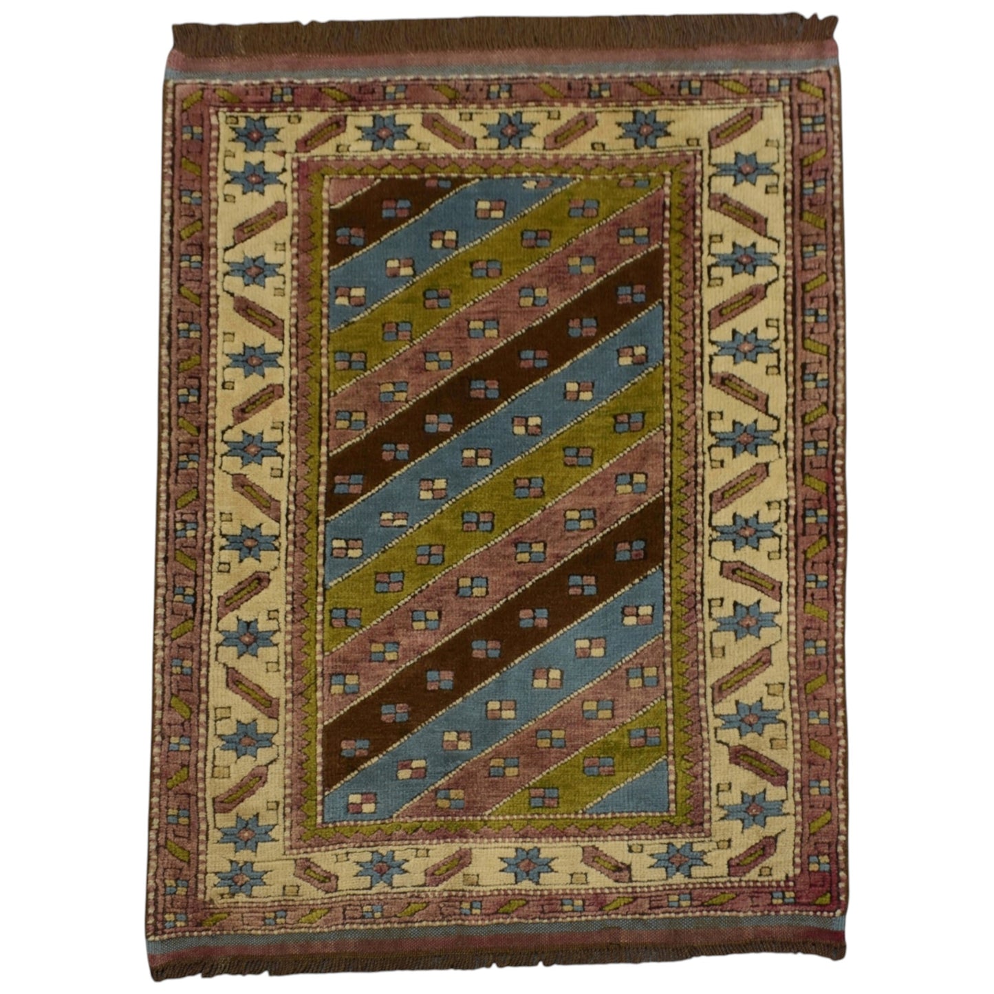 Kilim Antik El Dokuma Kabartmalı Şal Kars Yörük Yün Halı 0801 - Yeni - Çok Renkli