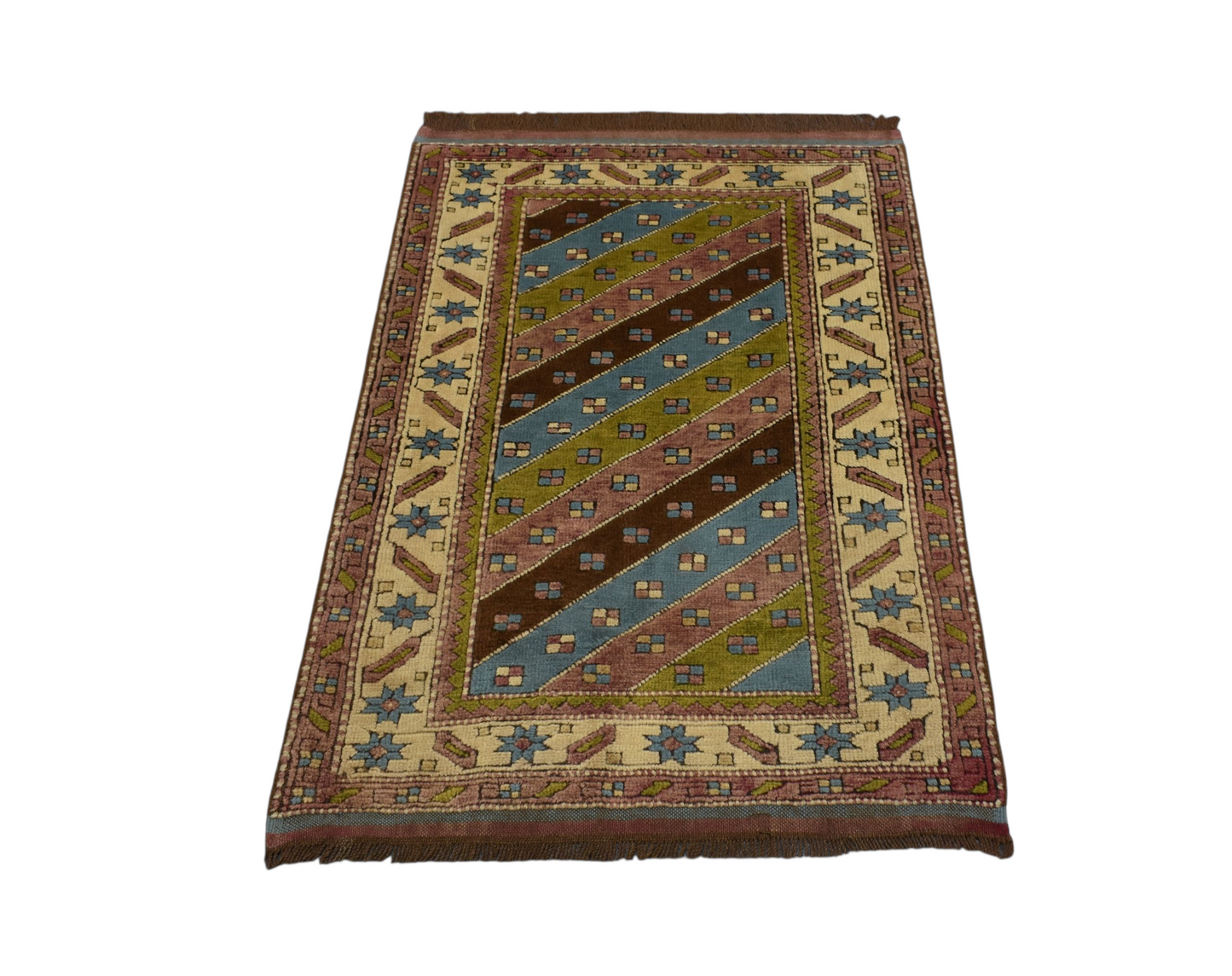 Kilim Antik El Dokuma Kabartmalı Şal Kars Yörük Yün Halı 0801 - Yeni - Çok Renkli