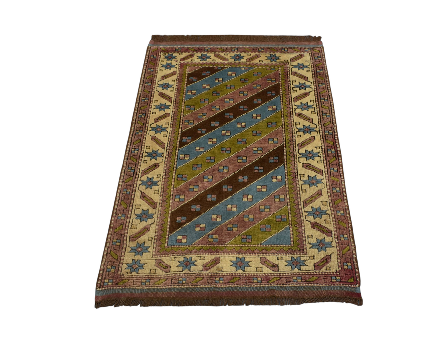 Kilim Antik El Dokuma Kabartmalı Şal Kars Yörük Yün Halı 0801 - Yeni - Çok Renkli