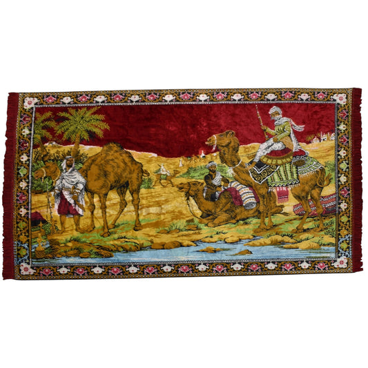 Kilim Antik Sahra Tasvirli Deve Temalı Duvar Halısı 0802 - Yeni - Çok Renkli