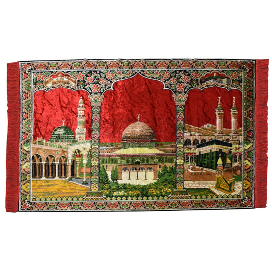 Kilim Antik Manzara Kutsal Belde Tasvirli Camili Duvar Halısı 0803 - Yeni - Çok Renkli