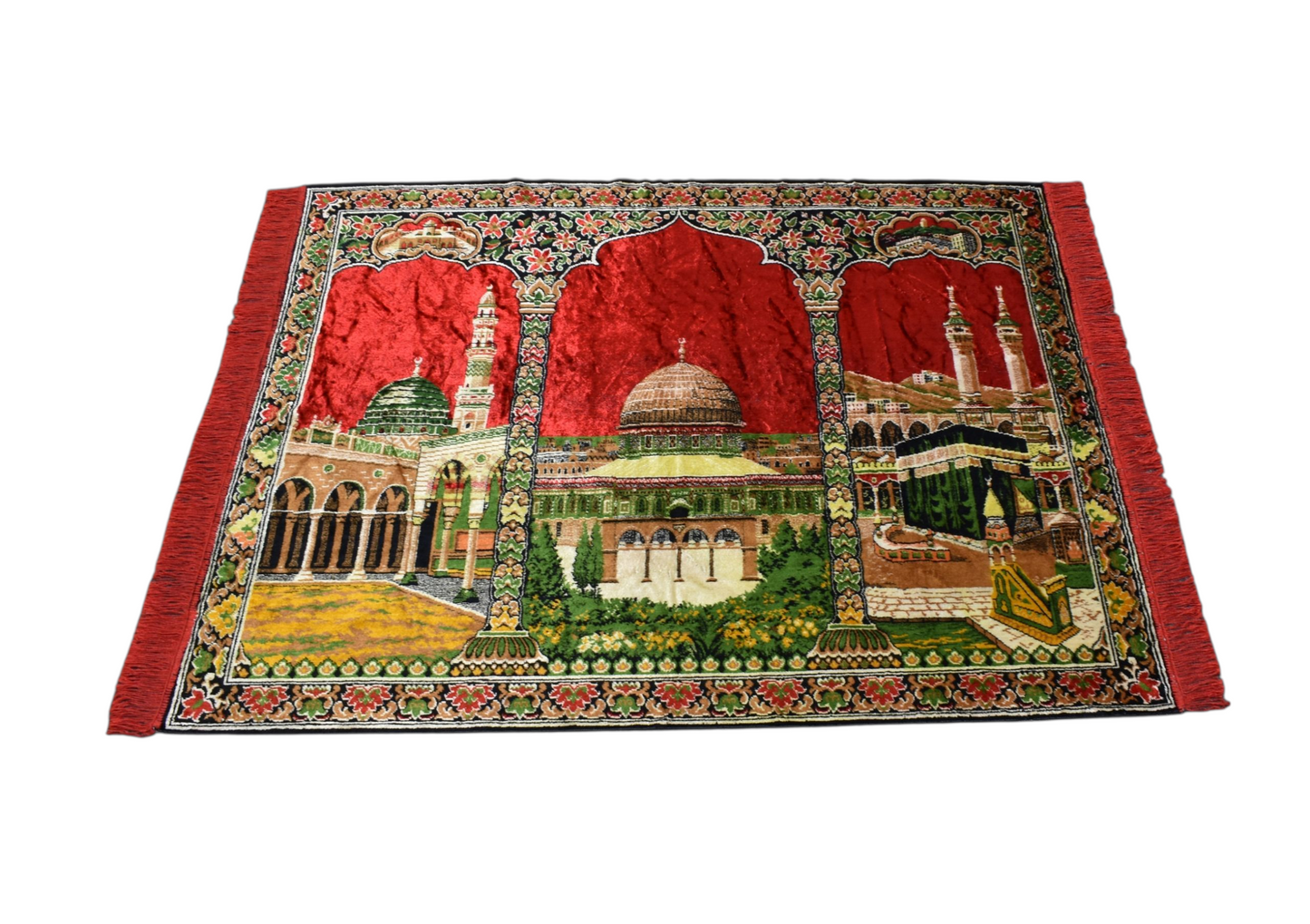 Kilim Antik Manzara Kutsal Belde Tasvirli Camili Duvar Halısı 0803 - Yeni - Çok Renkli