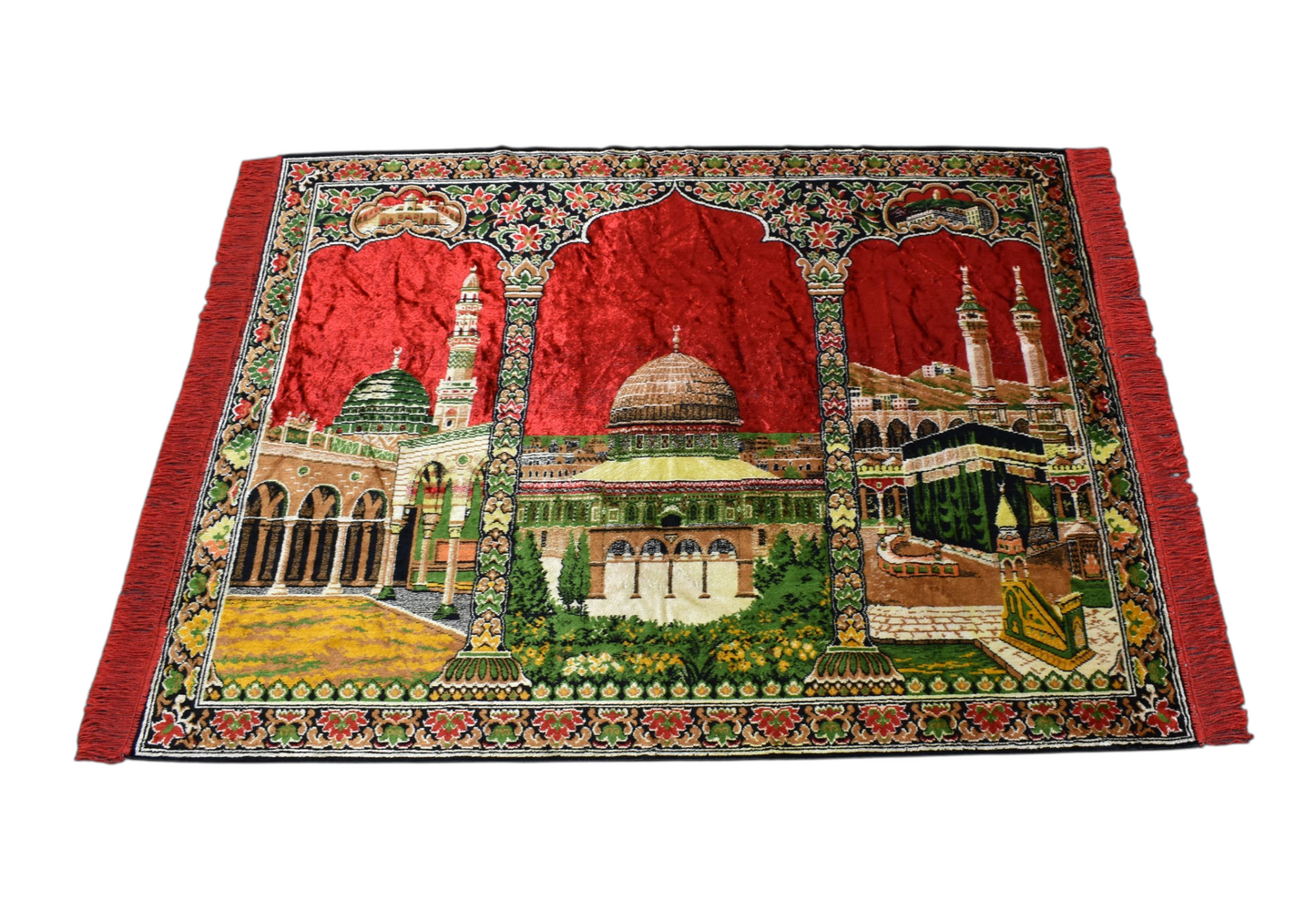 Kilim Antik Manzara Kutsal Belde Tasvirli Camili Duvar Halısı 0803 - Yeni - Çok Renkli