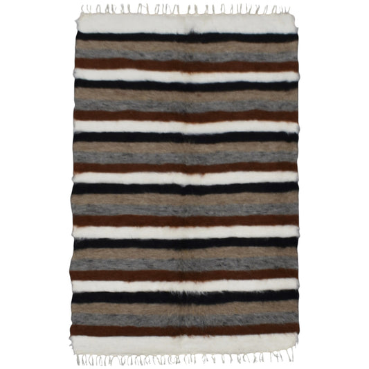 Kilim Antik El Dokuma Tiftik Yün Siirt Battaniyesi Kilim 0804 - Yeni - Çok Renkli