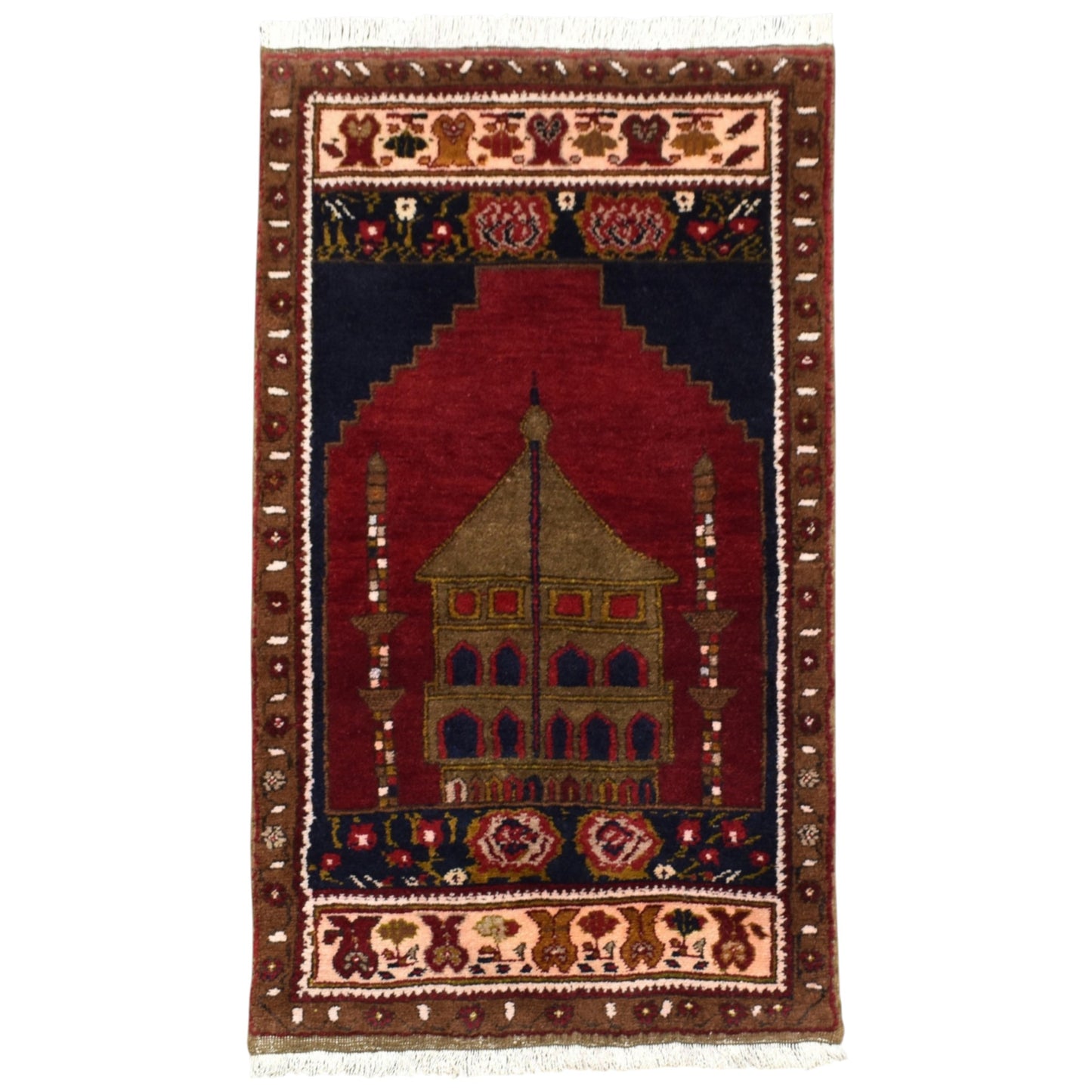 Kilim Antik El Dokuma Seccade Mihraplı Namazlık Ihlara Vadisi Yün Halı 0810 - Yeni - Çok Renkli