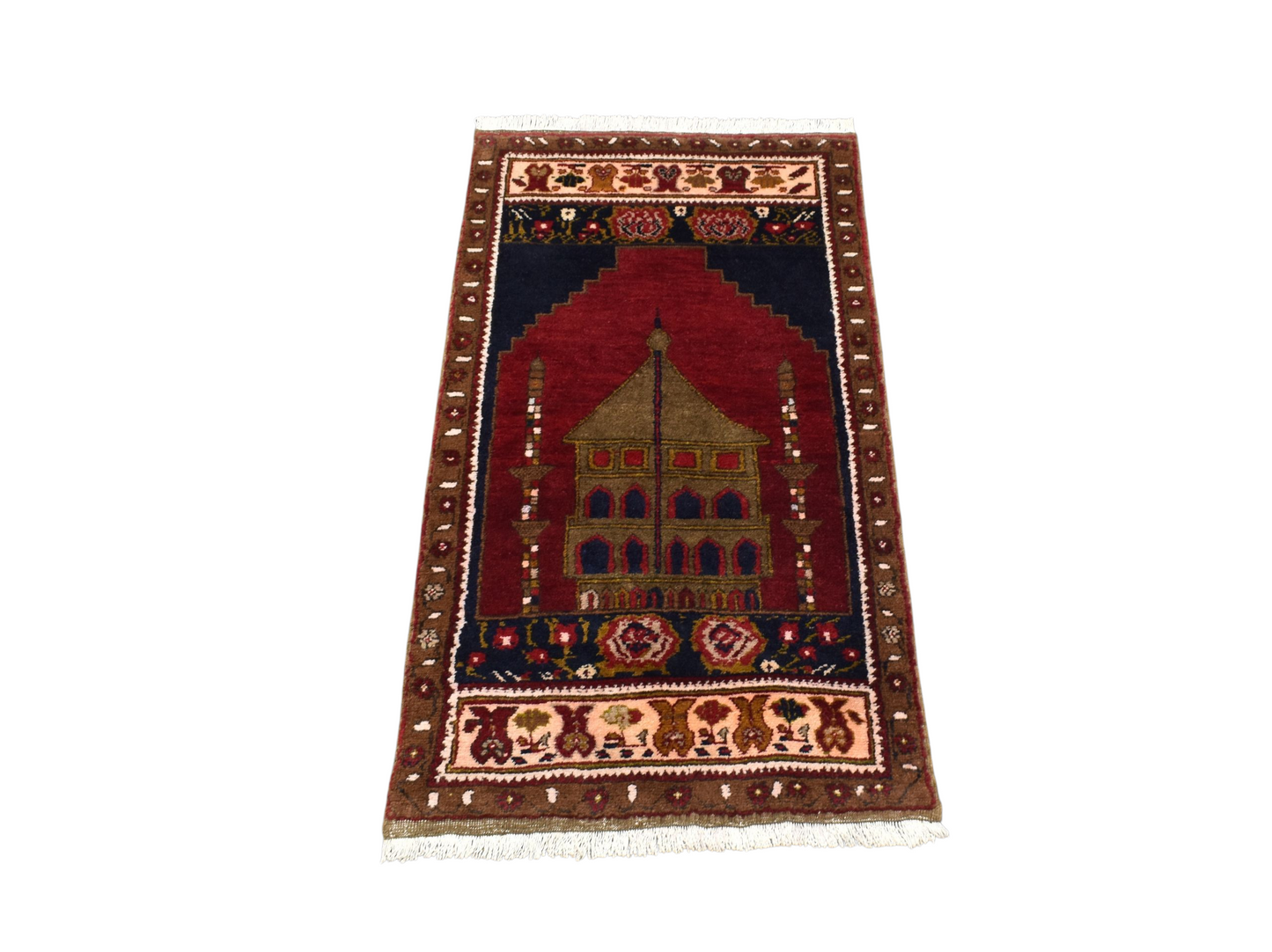 Kilim Antik El Dokuma Seccade Mihraplı Namazlık Ihlara Vadisi Yün Halı 0810 - Yeni - Çok Renkli