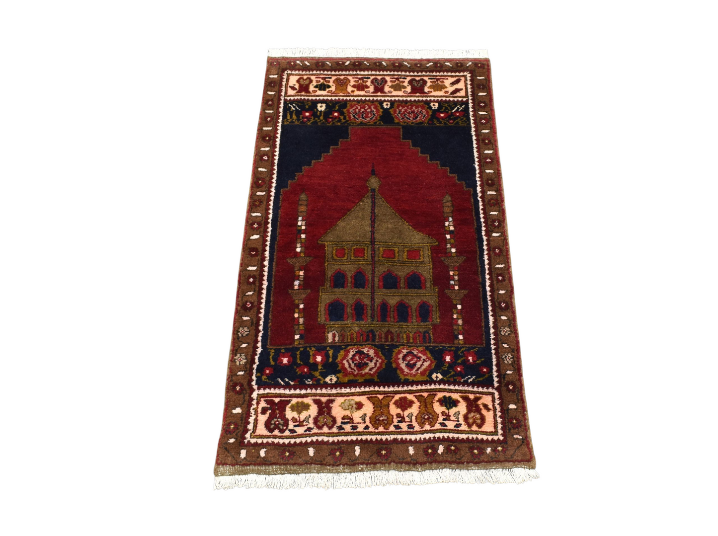 Kilim Antik El Dokuma Seccade Mihraplı Namazlık Ihlara Vadisi Yün Halı 0810 - Yeni - Çok Renkli