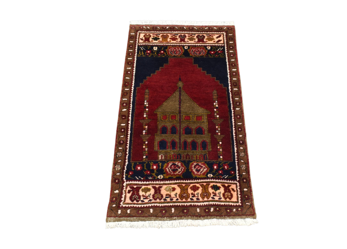 Kilim Antik El Dokuma Seccade Mihraplı Namazlık Ihlara Vadisi Yün Halı 0810 - Yeni - Çok Renkli