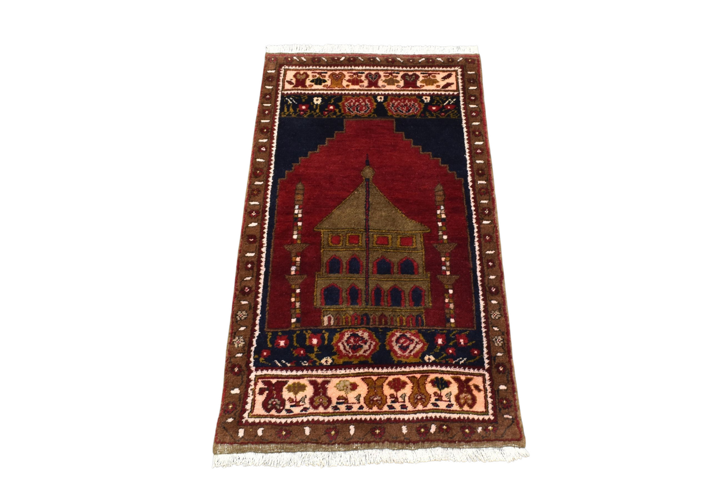 Kilim Antik El Dokuma Seccade Mihraplı Namazlık Ihlara Vadisi Yün Halı 0810 - Yeni - Çok Renkli