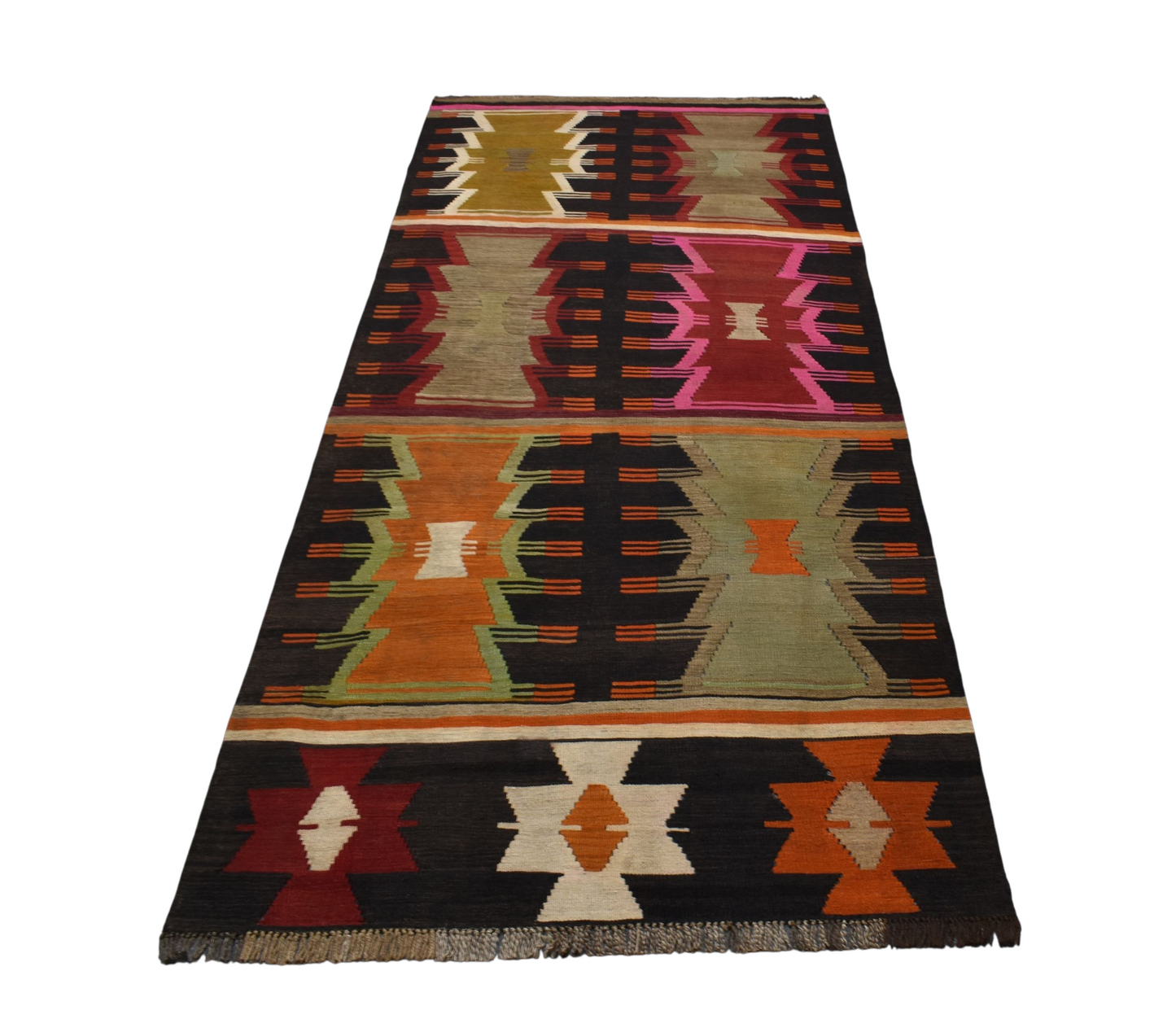 Kilim Antik El Dokuma Cerit Yörükleri Meşhed İran Yün Kilim 0811 - Yeni - Çok Renkli