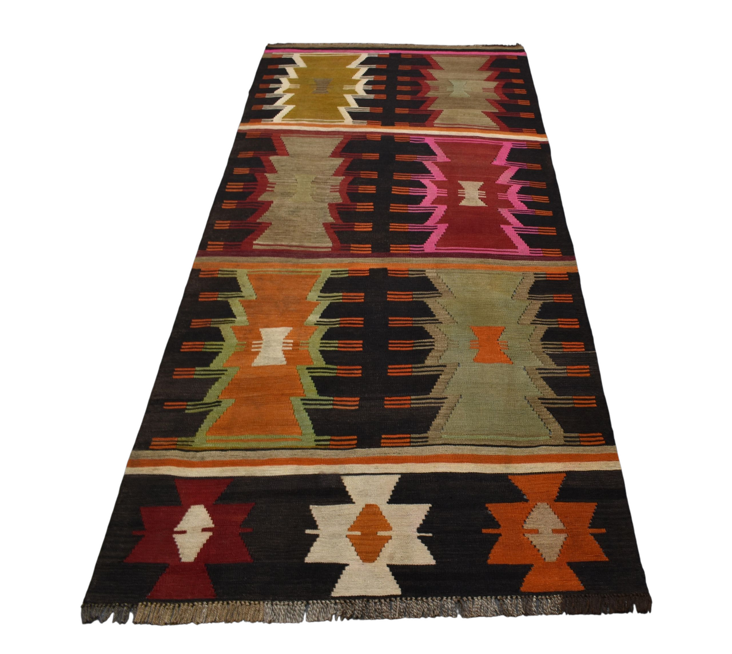 Kilim Antik El Dokuma Cerit Yörükleri Meşhed İran Yün Kilim 0811 - Yeni - Çok Renkli