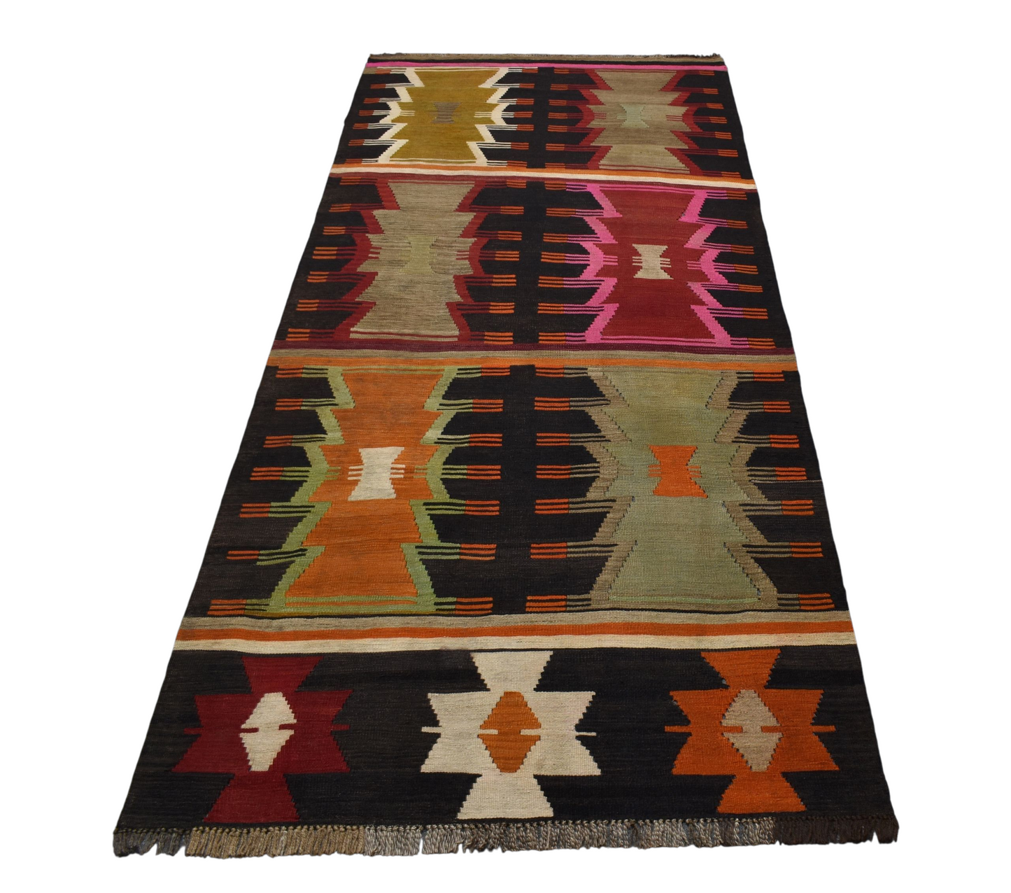 Kilim Antik El Dokuma Cerit Yörükleri Meşhed İran Yün Kilim 0811 - Yeni - Çok Renkli