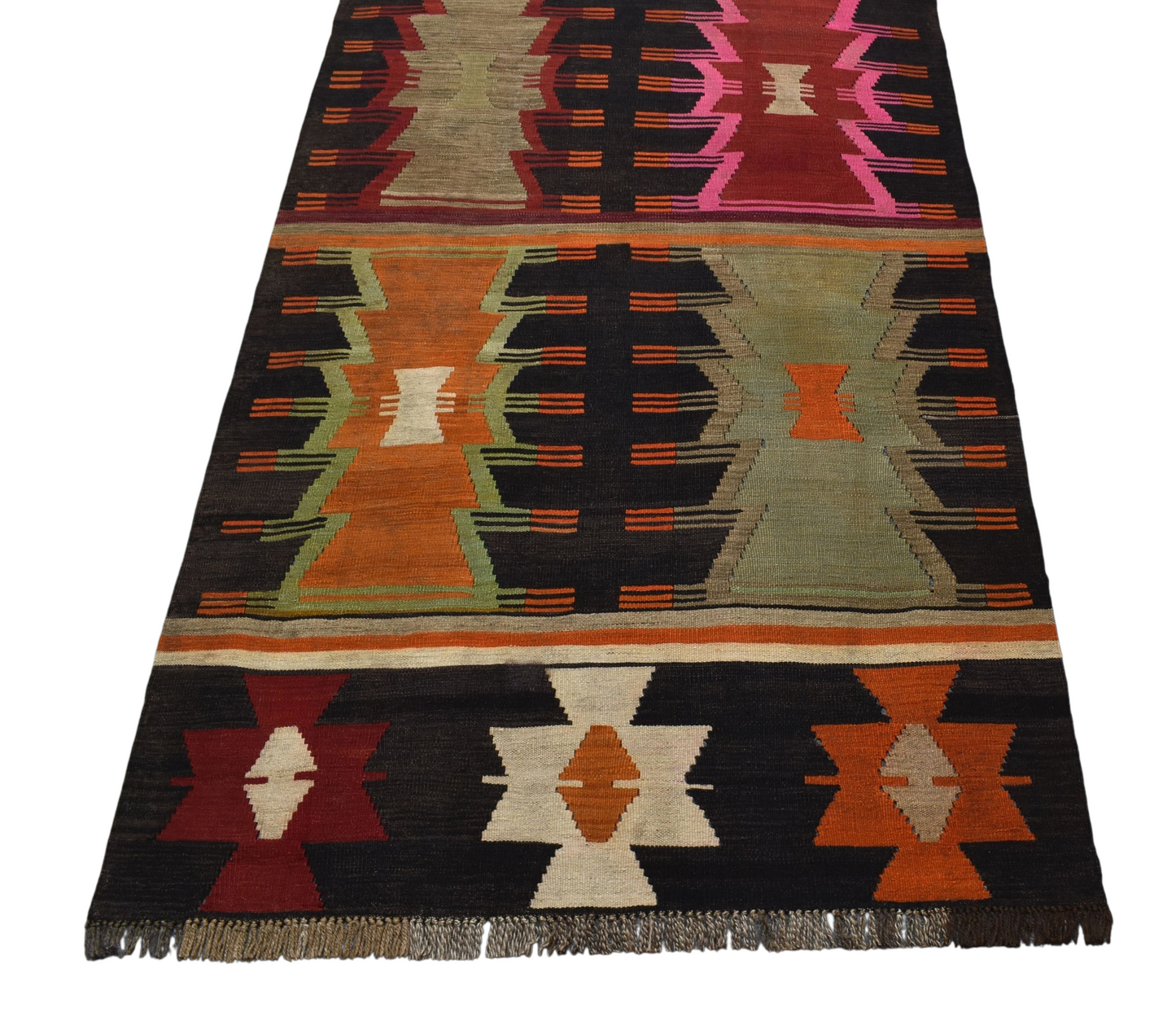 Kilim Antik El Dokuma Cerit Yörükleri Meşhed İran Yün Kilim 0811 - Yeni - Çok Renkli