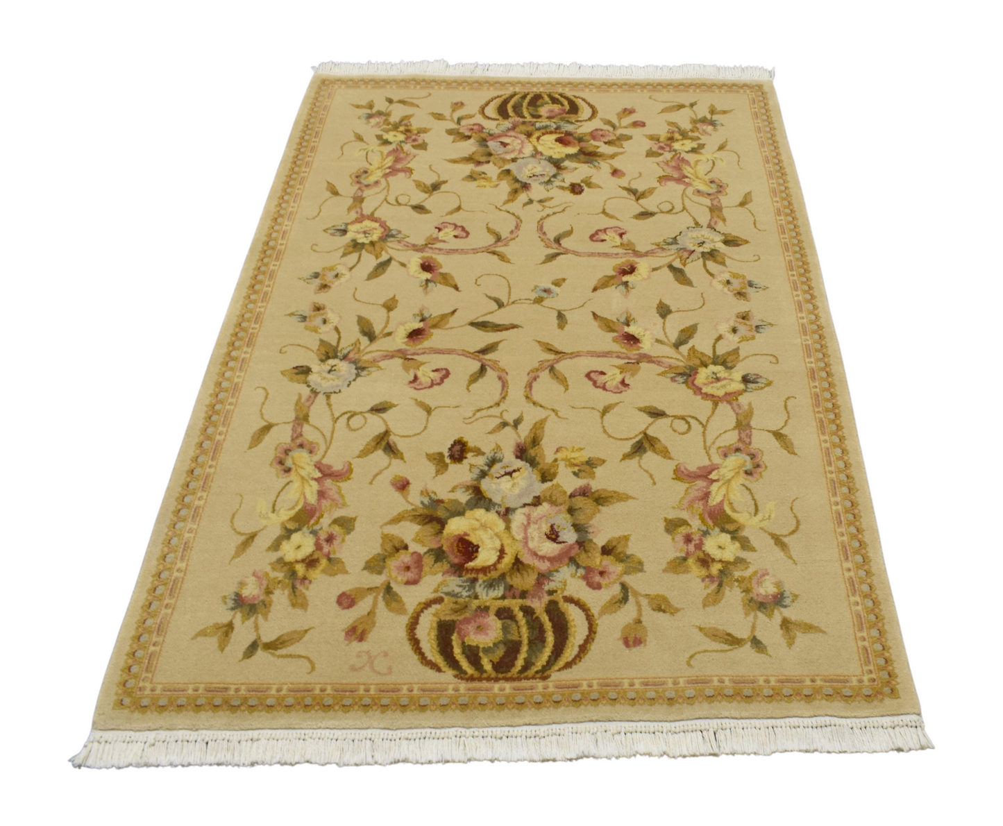 Kilim Antik El Dokuma Vazolu İsfahan İran Yün Salon Halısı 0812 - Yeni - Çok Renkli