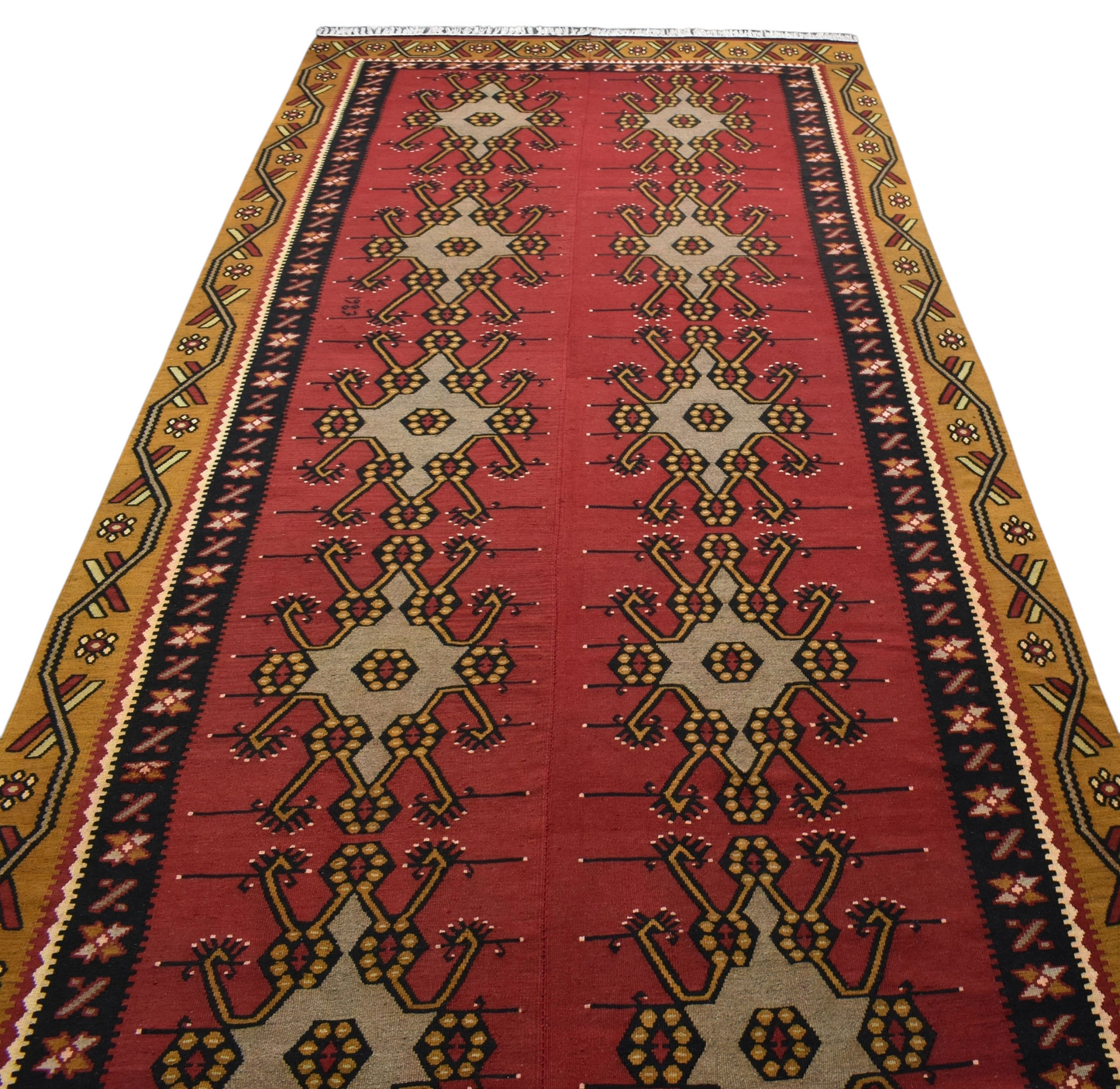Kilim Antik El Dokuma Sarız Kayseri Yün Salon Kilimi 0817 - Yeni - Çok Renkli