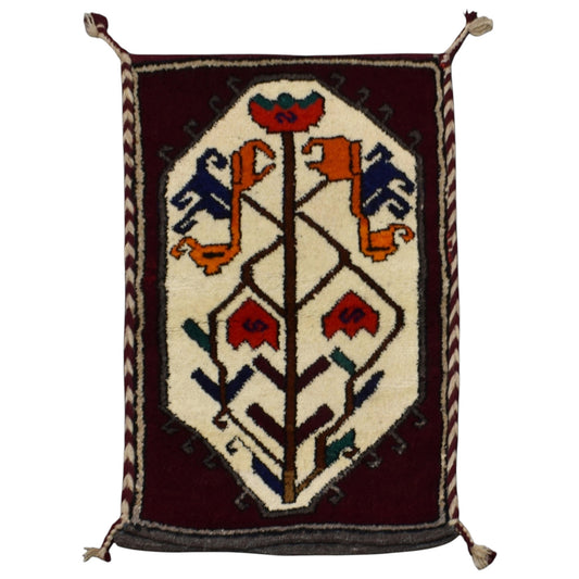 Kilim Antik El Dokuma Çift Yüzlü Malatya Yün Halı 0822 - Yeni - Çok Renkli Yastık