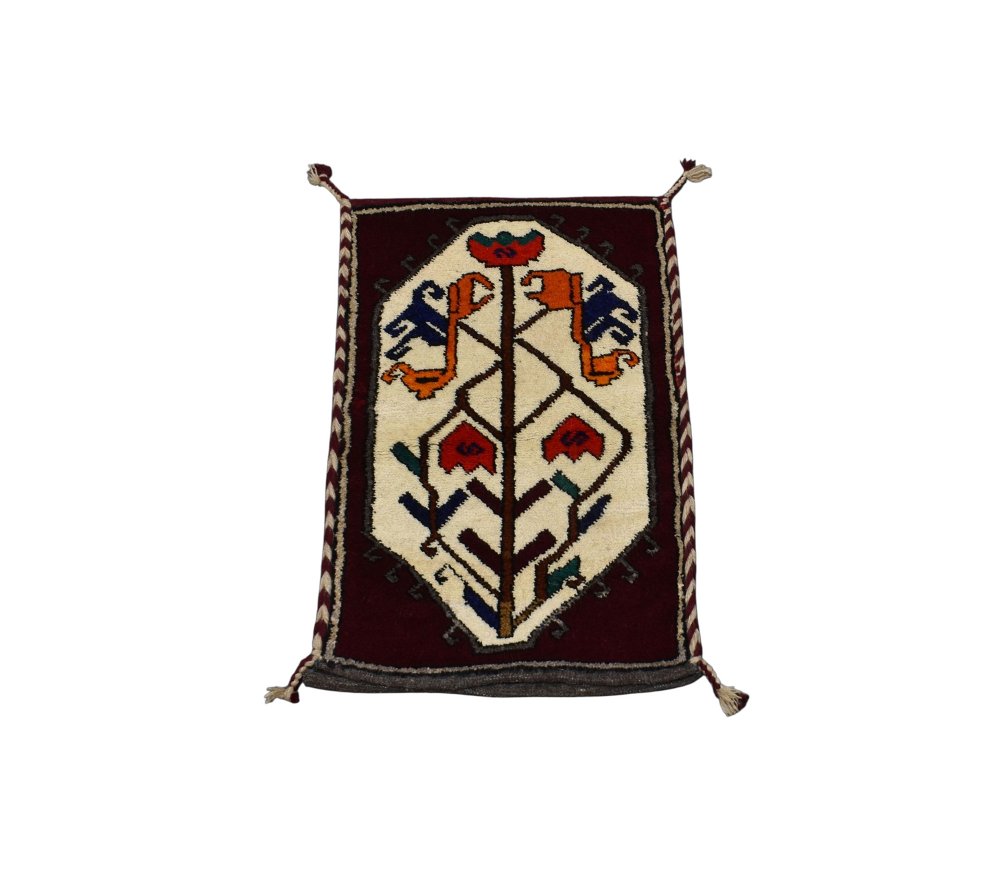 Kilim Antik El Dokuma Çift Yüzlü Malatya Yün Halı 0822 - Yeni - Çok Renkli Yastık