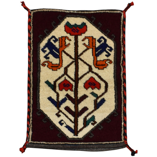 Kilim Antik El Dokuma Çift Yüzlü Malatya Yün Halı 0823 - Yeni - Çok Renkli Yastık