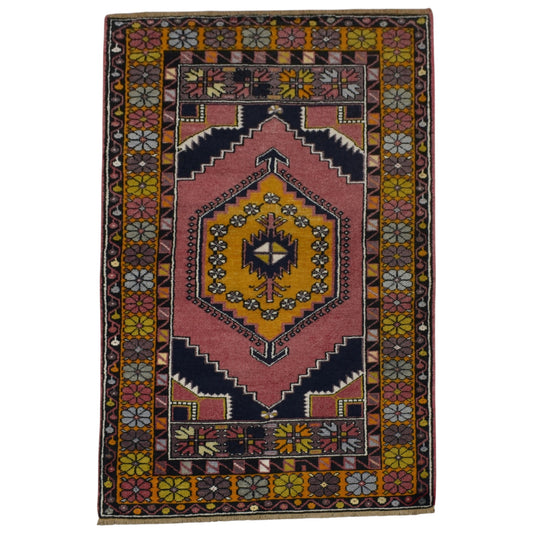 Kilim Antik El Dokuma Pastel Tek Göbek Niğde Ortaköy Yün Halı 0824 - Yeni - Çok Renkli