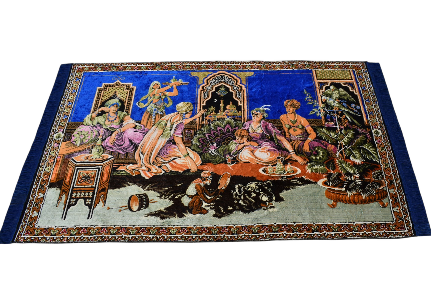 Kilim Antik Saray Tasvirli Falcı Bacı Temalı Duvar Halısı 0828 - Yeni - Çok Renkli