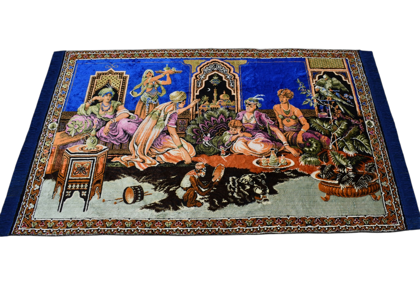 Kilim Antik Saray Tasvirli Falcı Bacı Temalı Duvar Halısı 0828 - Yeni - Çok Renkli