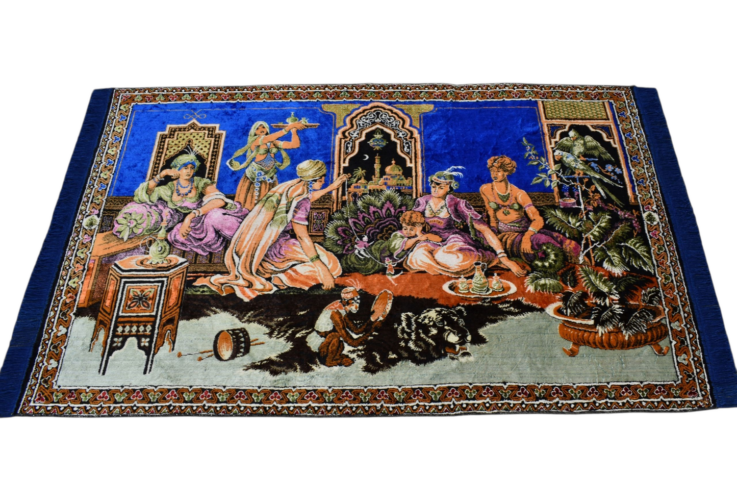 Kilim Antik Saray Tasvirli Falcı Bacı Temalı Duvar Halısı 0828 - Yeni - Çok Renkli