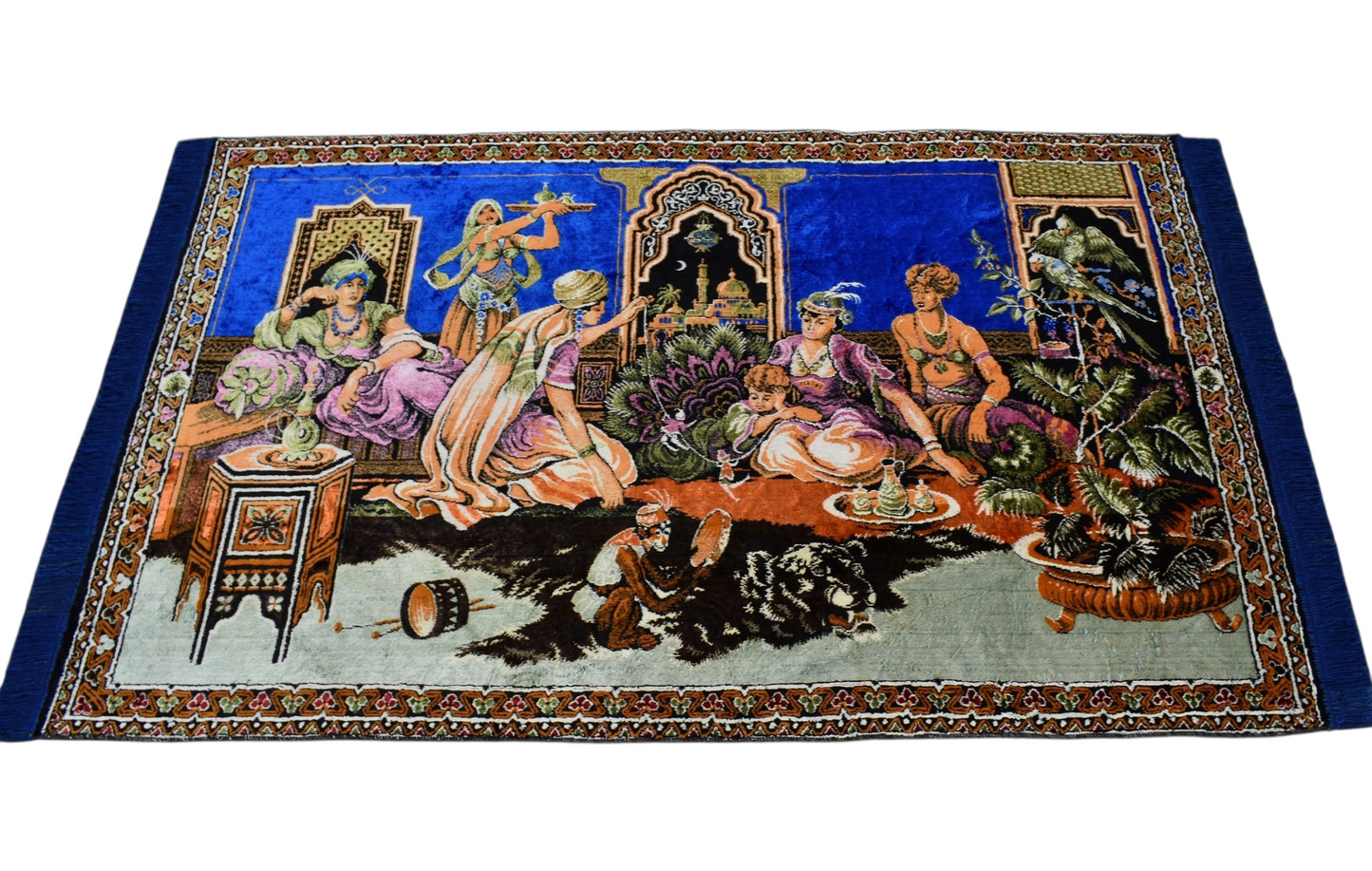 Kilim Antik Saray Tasvirli Falcı Bacı Temalı Duvar Halısı 0828 - Yeni - Çok Renkli