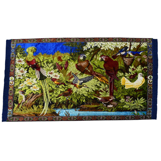 Kilim Antik Orman Tasvirli Papağan Kuş Temalı Duvar Halısı 0829 - Yeni - Çok Renkli