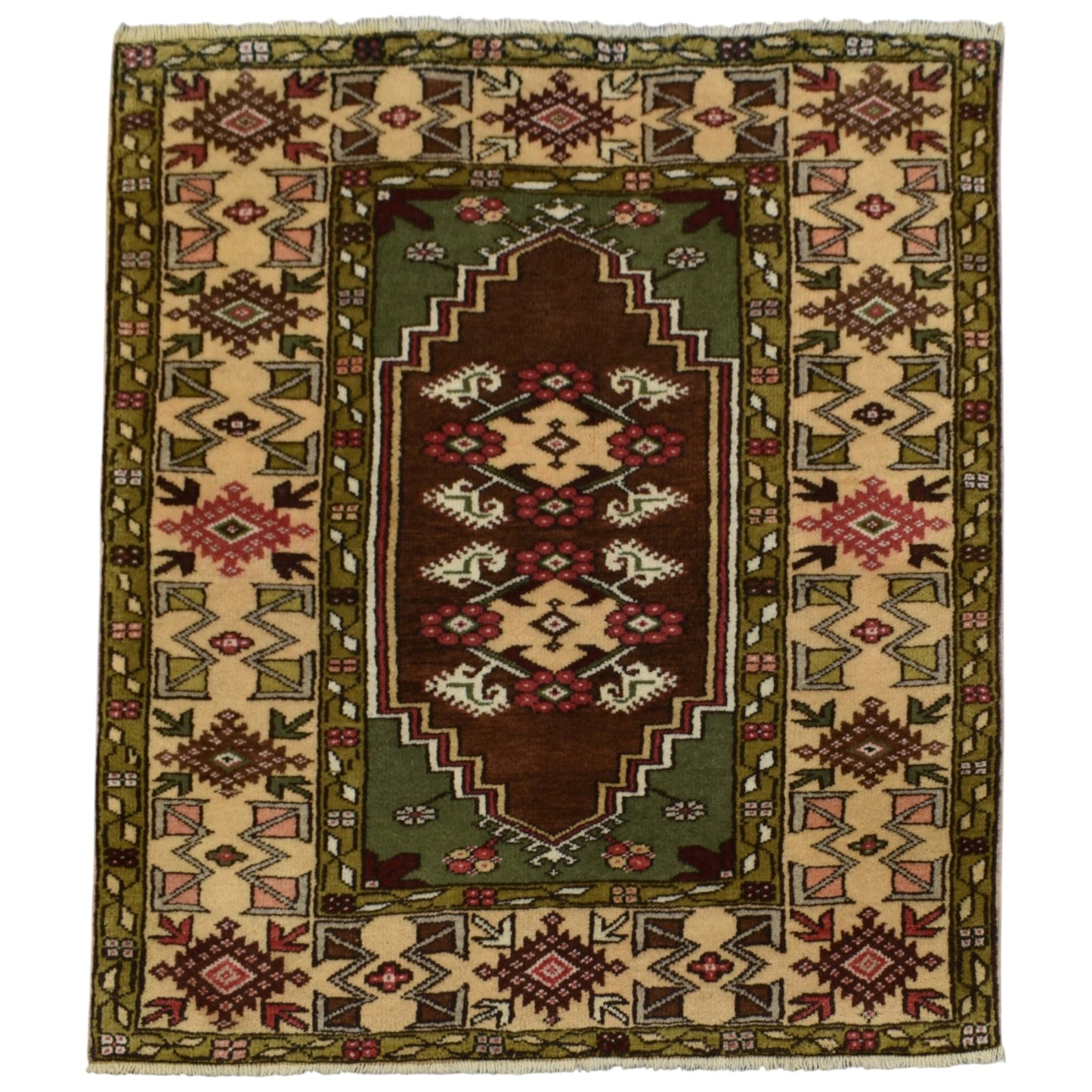 Kilim Antik El Dokuma Karaova Bozalan Muğla Milas Yün Halı 0832 - Yeni - Çok Renkli