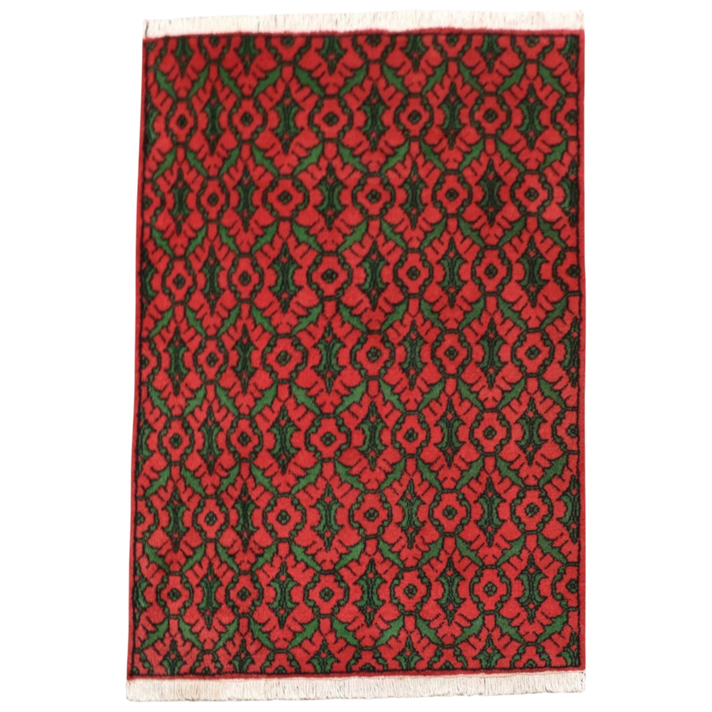 Kilim Antik El Dokuma Çiçekli Uşak Yün Salon Halısı 0839 - Yeni - Ateş Kırmızısı