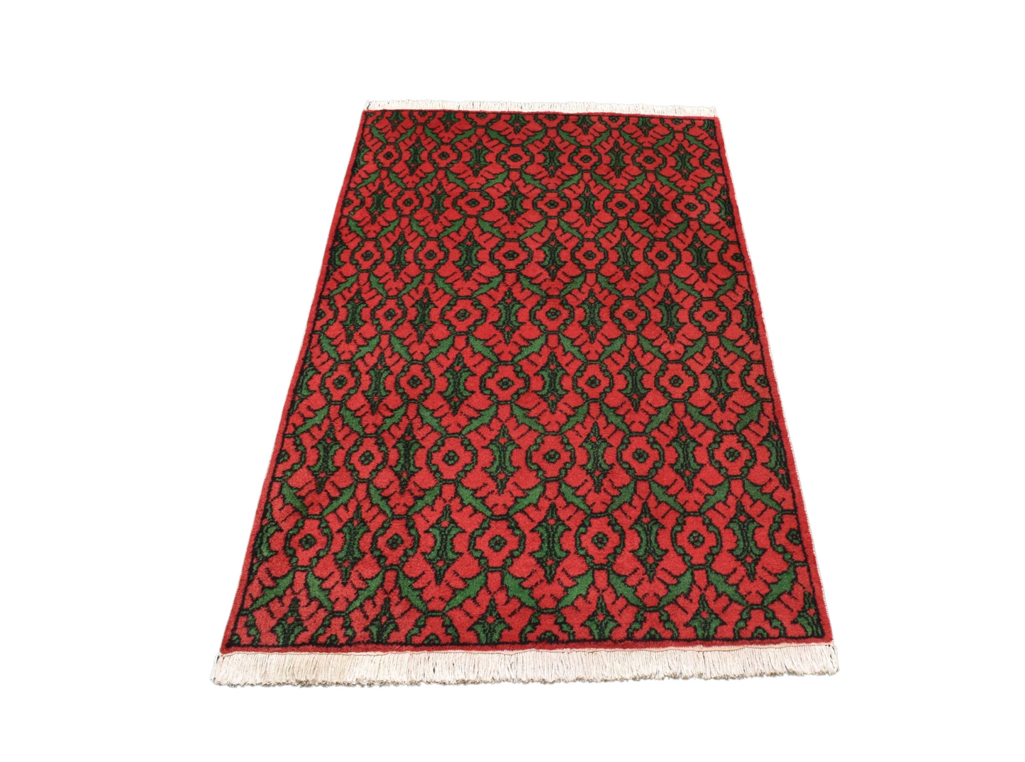 Kilim Antik El Dokuma Çiçekli Uşak Yün Salon Halısı 0839 - Yeni - Ateş Kırmızısı