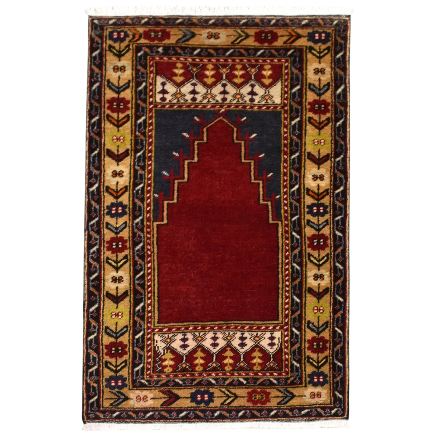 Kilim Antik El Dokuma Seccade Namazlık Niğde Maden Yün Halı 0841 - Yeni - Çok Renkli