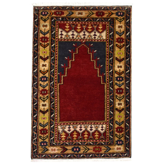 Kilim Antik El Dokuma Seccade Namazlık Niğde Maden Yün Halı 0841 - Yeni - Çok Renkli