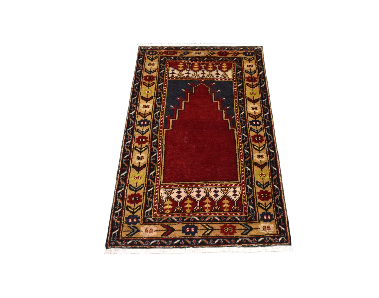 Kilim Antik El Dokuma Seccade Namazlık Niğde Maden Yün Halı 0841 - Yeni - Çok Renkli